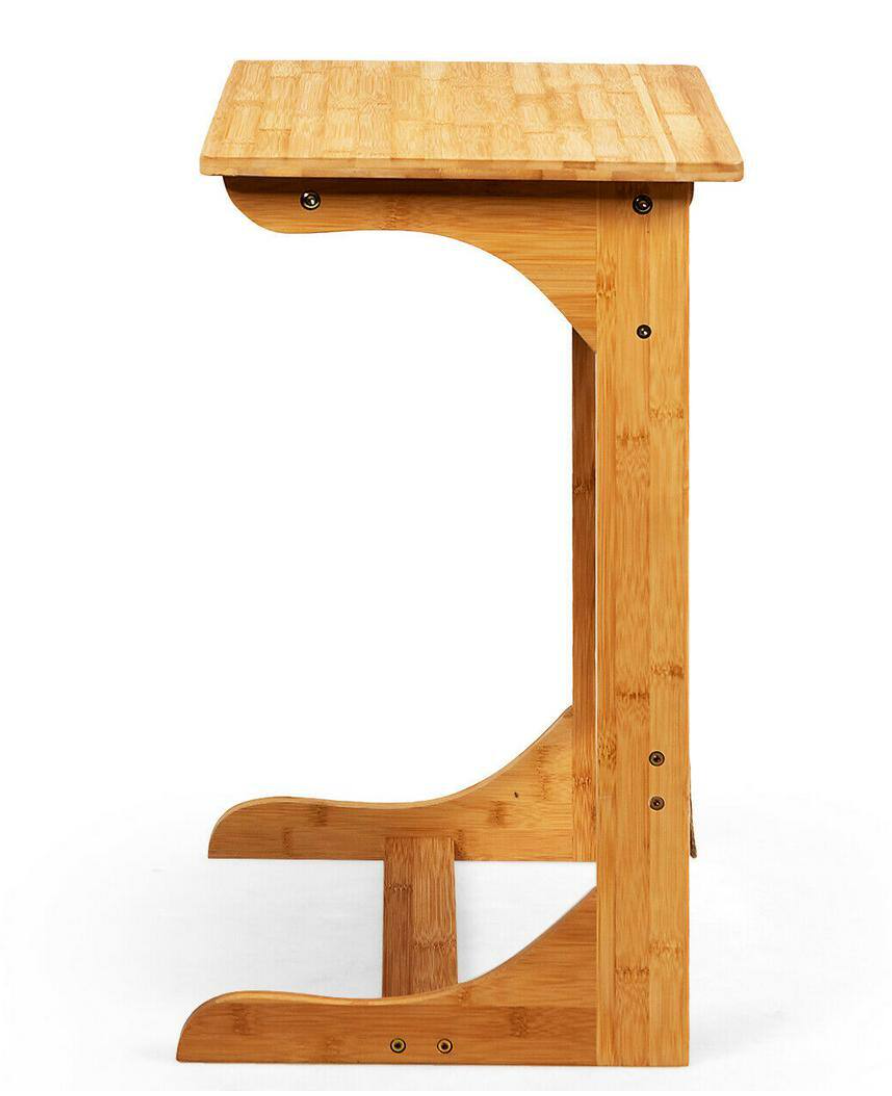 Bamboo End Table with Storage Bag