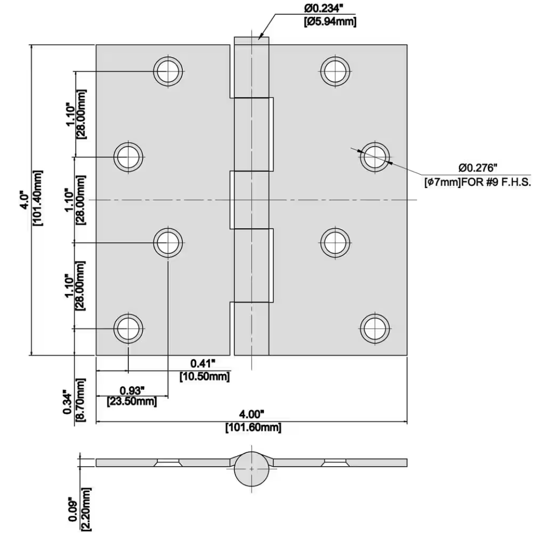 Satin Nickel Swing Clear Hinge