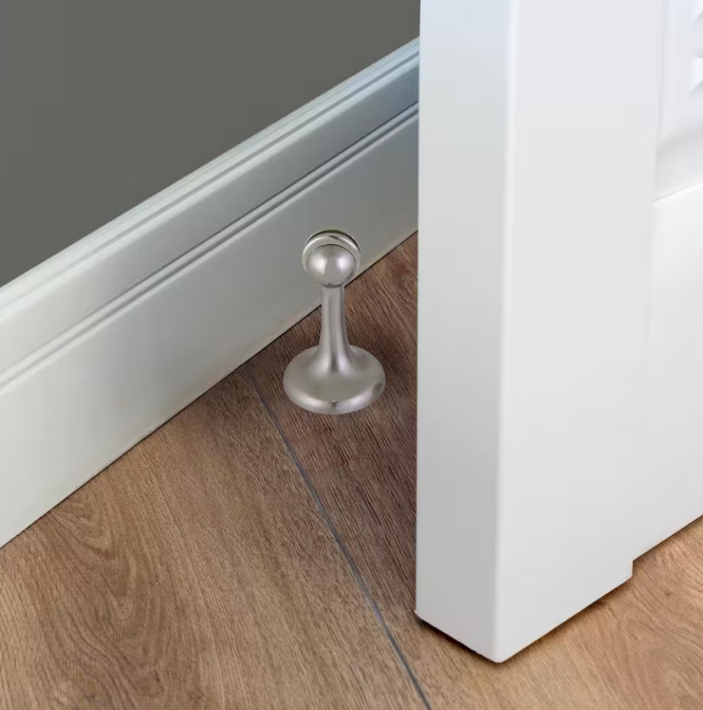 Magnetic Doorstop in Satin Nickel (4-Pack)