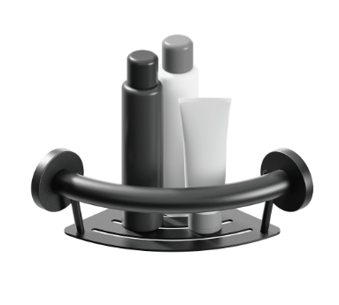 Plus Series Curved Corner Shelf Grab Bar