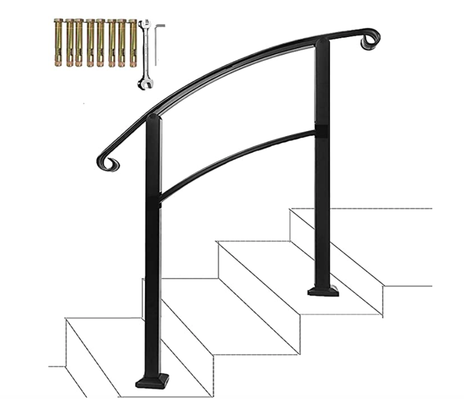 Steel Handrail for Stairs with Baseplates