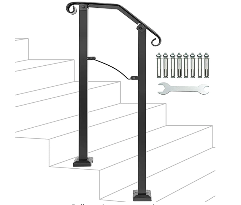 Steel Handrail for Stairs with Baseplates