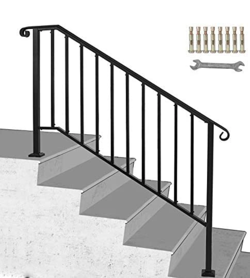 Steel Handrail for Stairs with Baseplates
