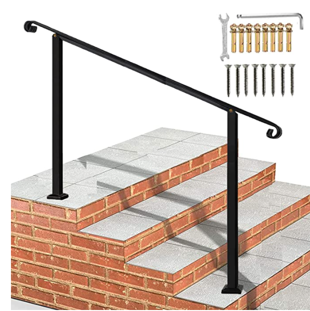Steel Handrail for Stairs with Baseplates