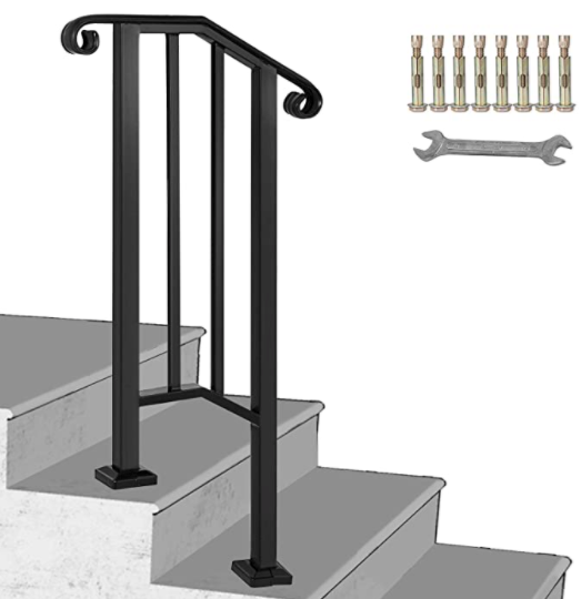 Steel Handrail for Stairs with Baseplates