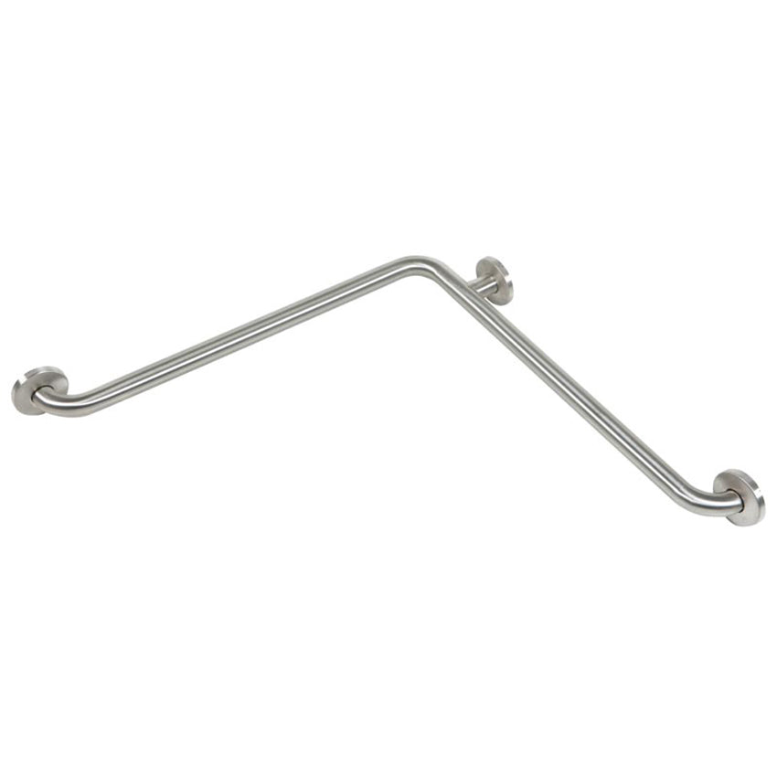 The diameter is 1 ¼” so it is comfortable for both large and small hands. The load capacity is 330 pounds and the grab bar has 3 mounting flanges.