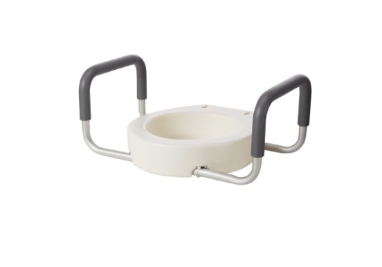 Raised Toilet Seat with Arms - Round