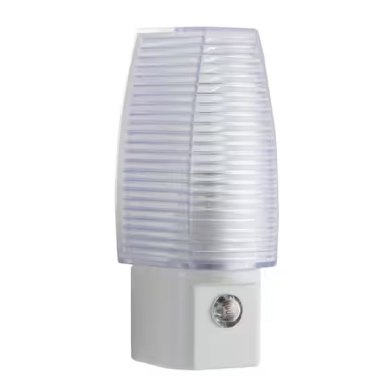 0.5-Watt Plug In Light Sensing Rib Shade Integrated LED Night Light, 4-Pack