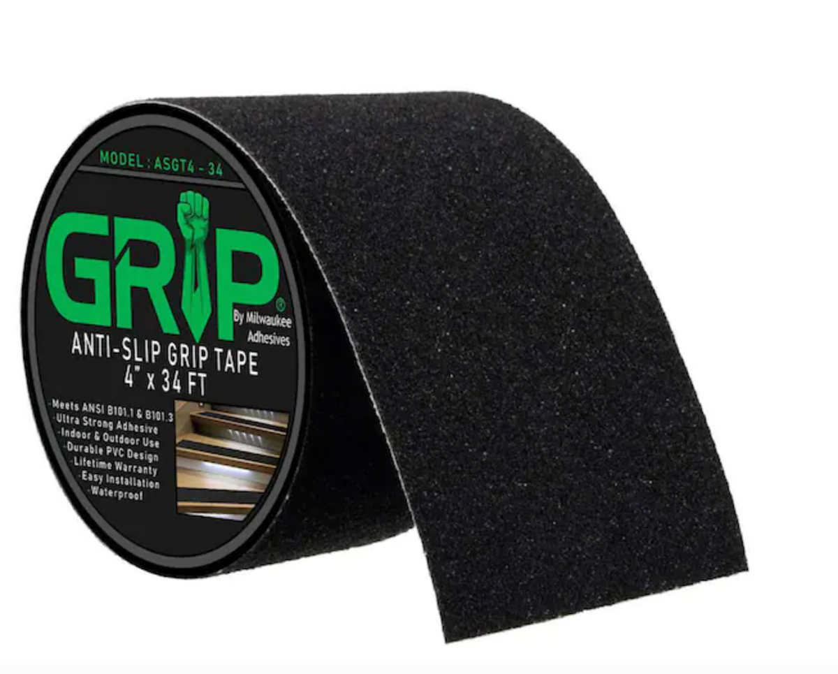 4 in. x 34 ft. Anti-Slip High Traction Safety Grip Tape for Stairs, Steps, Ladder