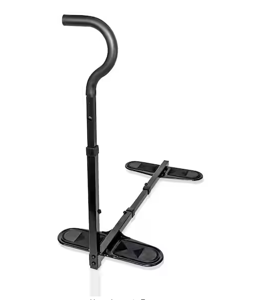Universal Chair Cane Standing Aid with Ergonomic Stand Assist Handle in Black