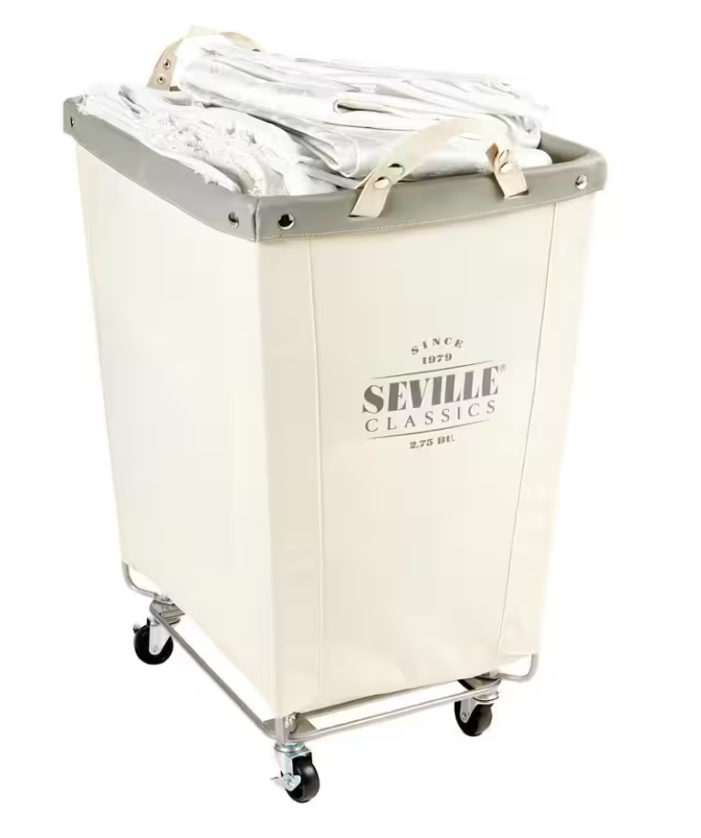 Heavy-Duty Extra Large Canvas Laundry Hamper with Wheels