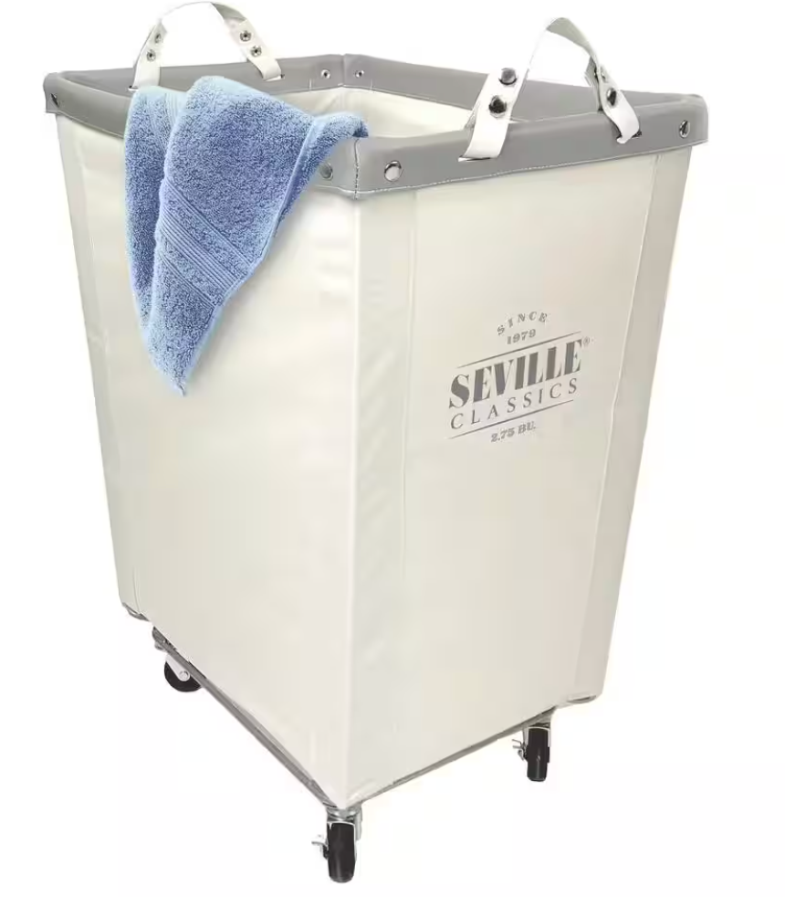 Heavy-Duty Extra Large Canvas Laundry Hamper with Wheels