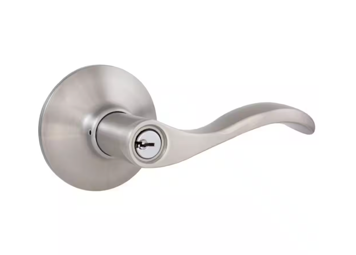 Satin Locking Lever Door Handle