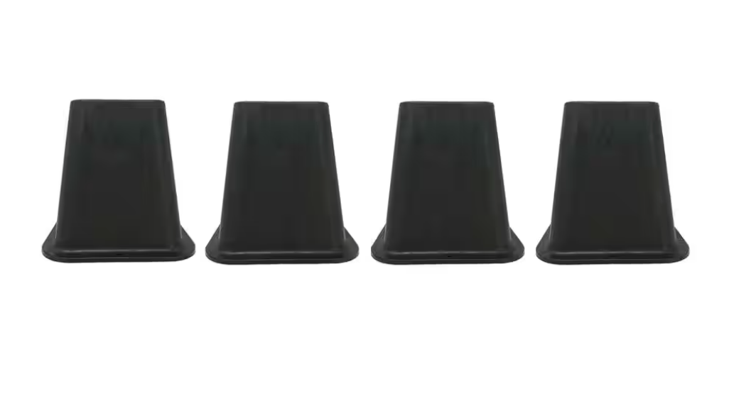 6 in. Black Bed Risers (4-Pack)