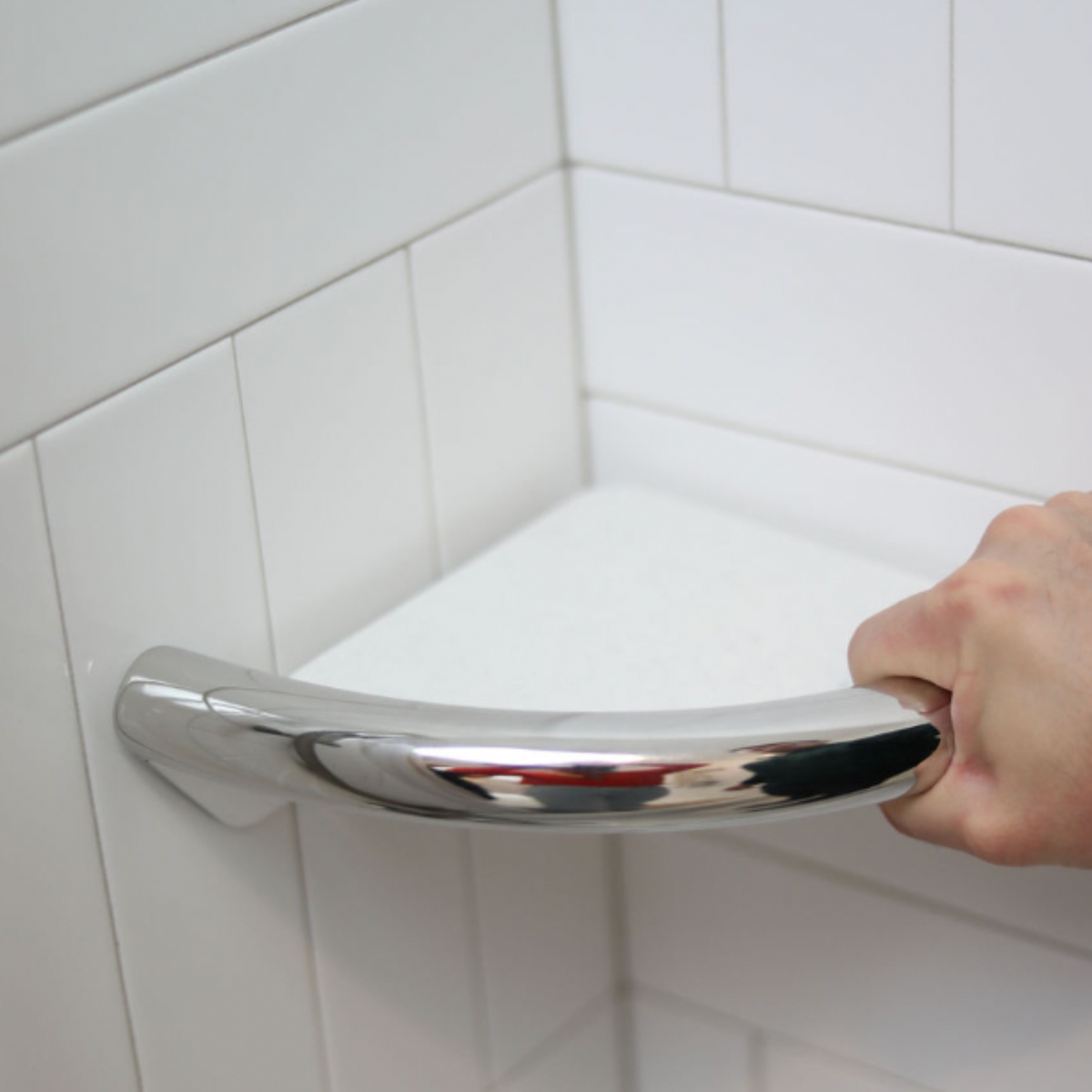 Invisia Curved Corner Shelf Grab Bar