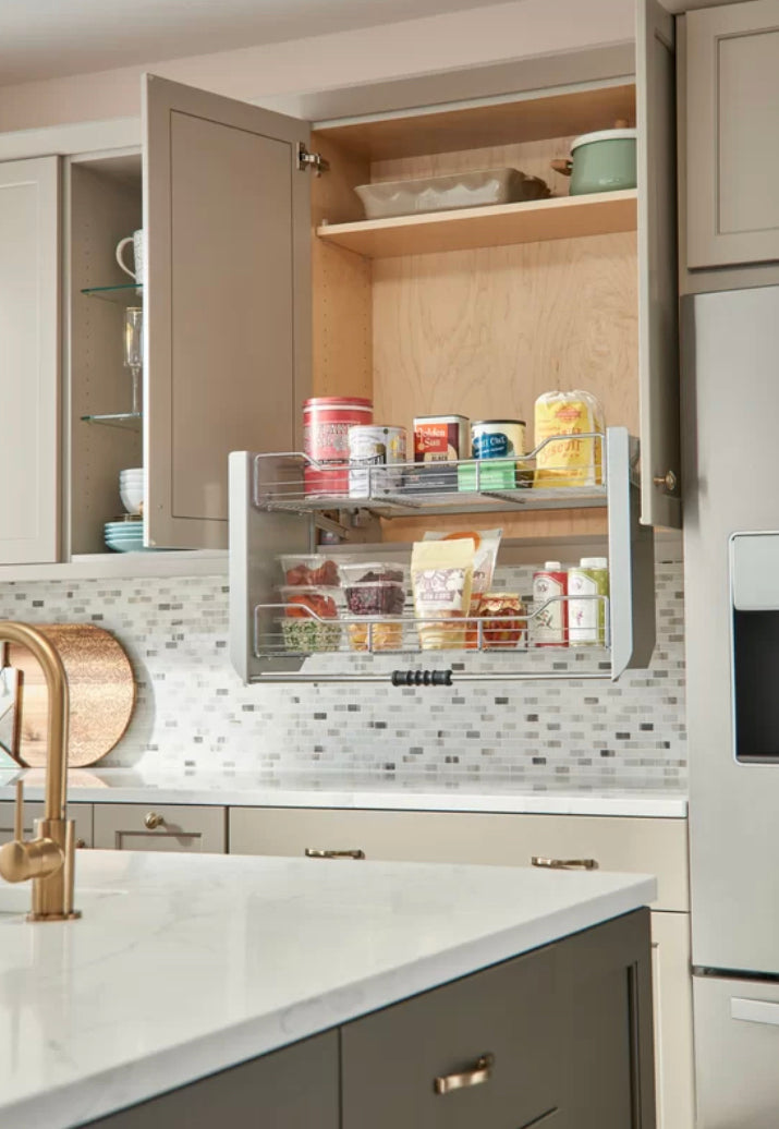 Chrome-Plated Cabinet Pull Down Shelf