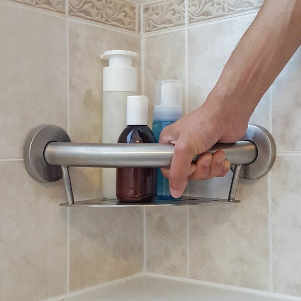 Plus Series Curved Corner Shelf Grab Bar