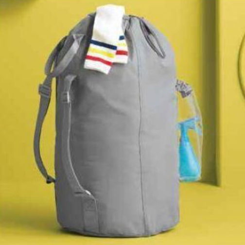 Comfortable Laundry Backpack with Pocket (Gray)