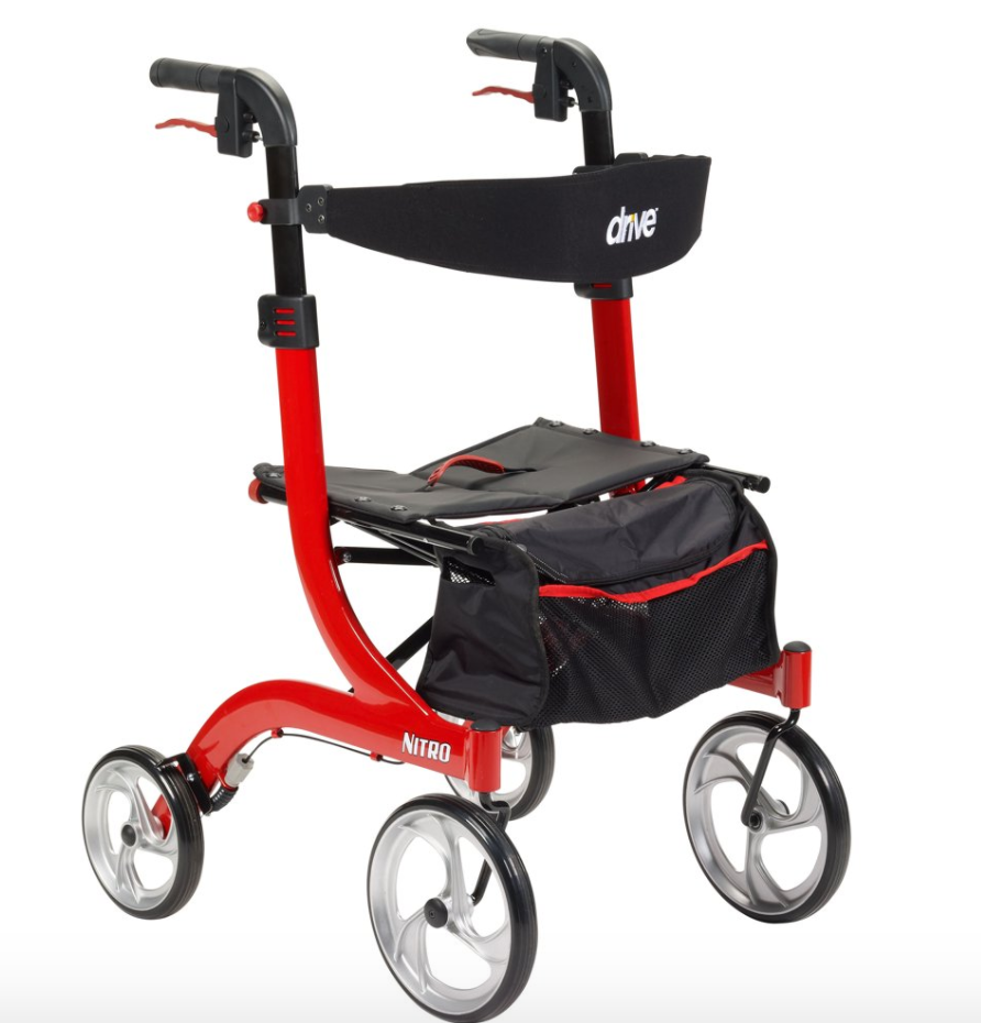 Red Heavy Duty Rollator