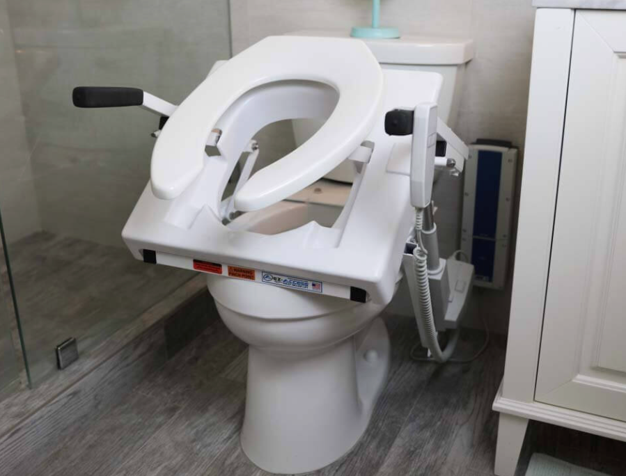 Toilet Mounted Lift System - Elongated, Battery Powered